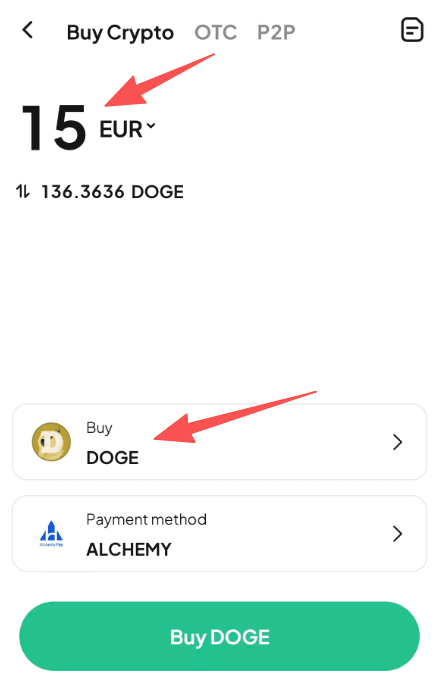 Step2:How to Buy DOGE with EUR on WEEX？APP Version
