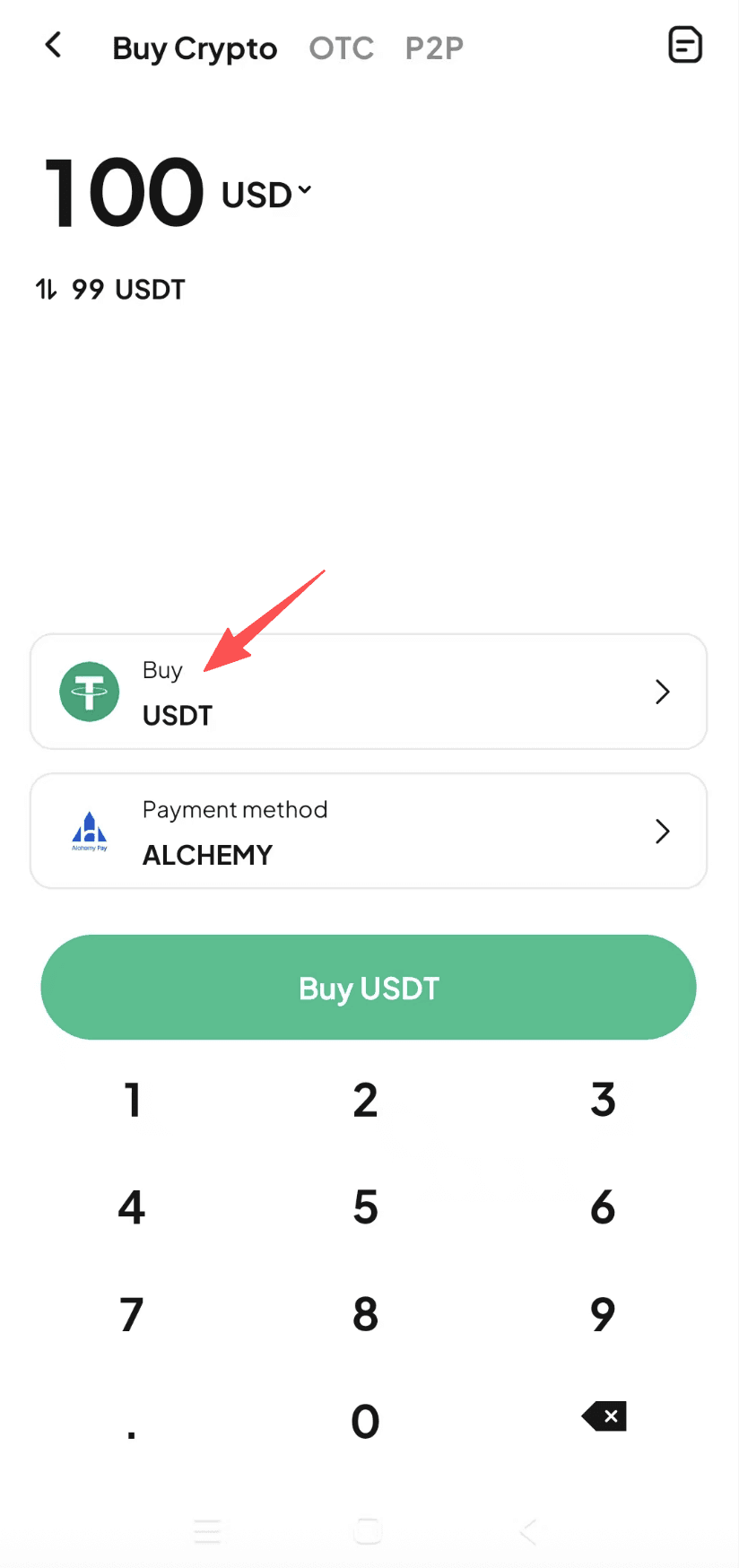 How to Buy USDT with Credit card on WEEX OTC-APP Version-Step2