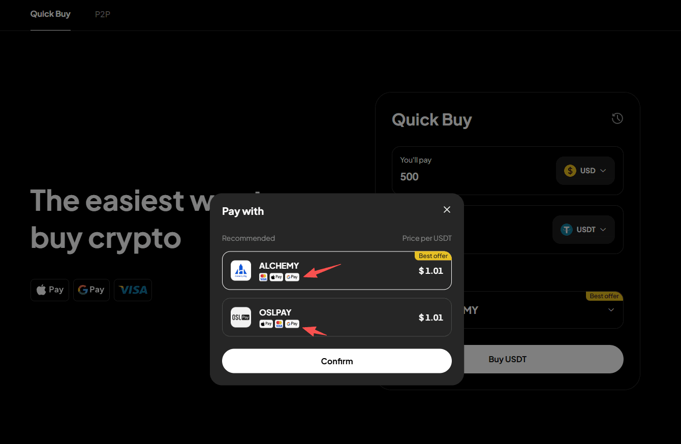 How to Buy crypto with Google Pay on WEEX OTC-Web Version-Step2